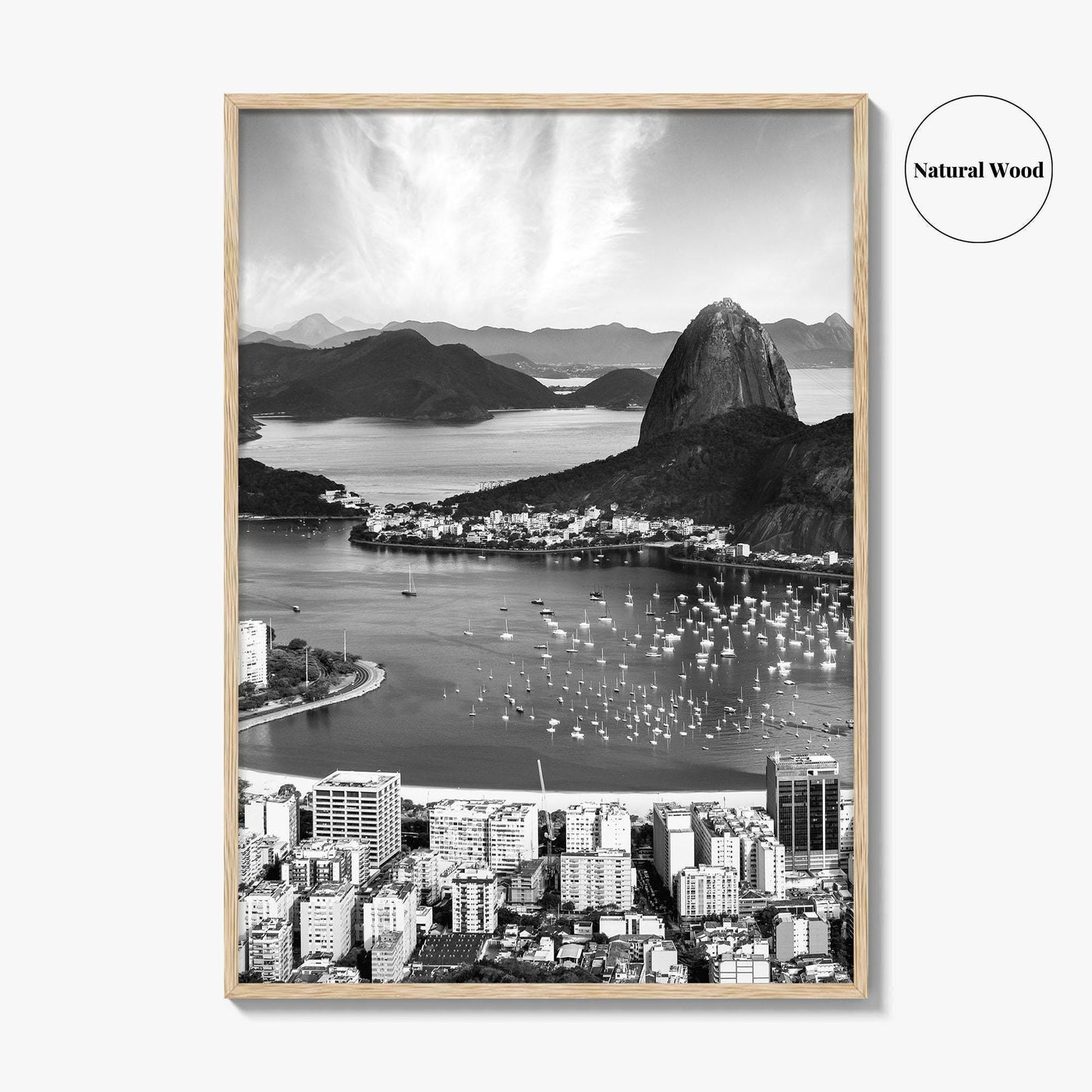 Rio de Janeiro Skyline Black and White Fine Art Photo Print, Brazil Poster