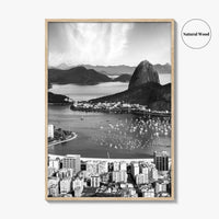 Rio de Janeiro Skyline Black and White Fine Art Photo Print, Brazil Poster