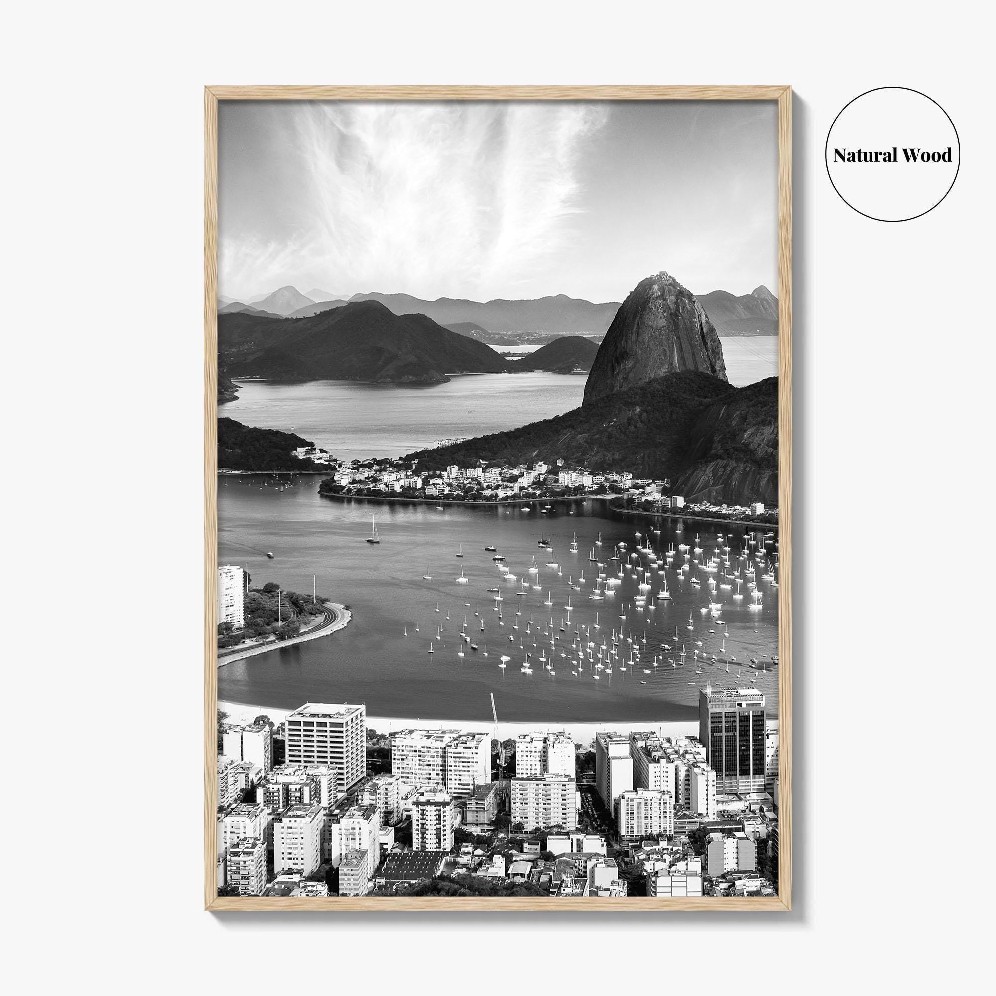 Rio de Janeiro Skyline Black and White Fine Art Photo Print, Brazil Poster