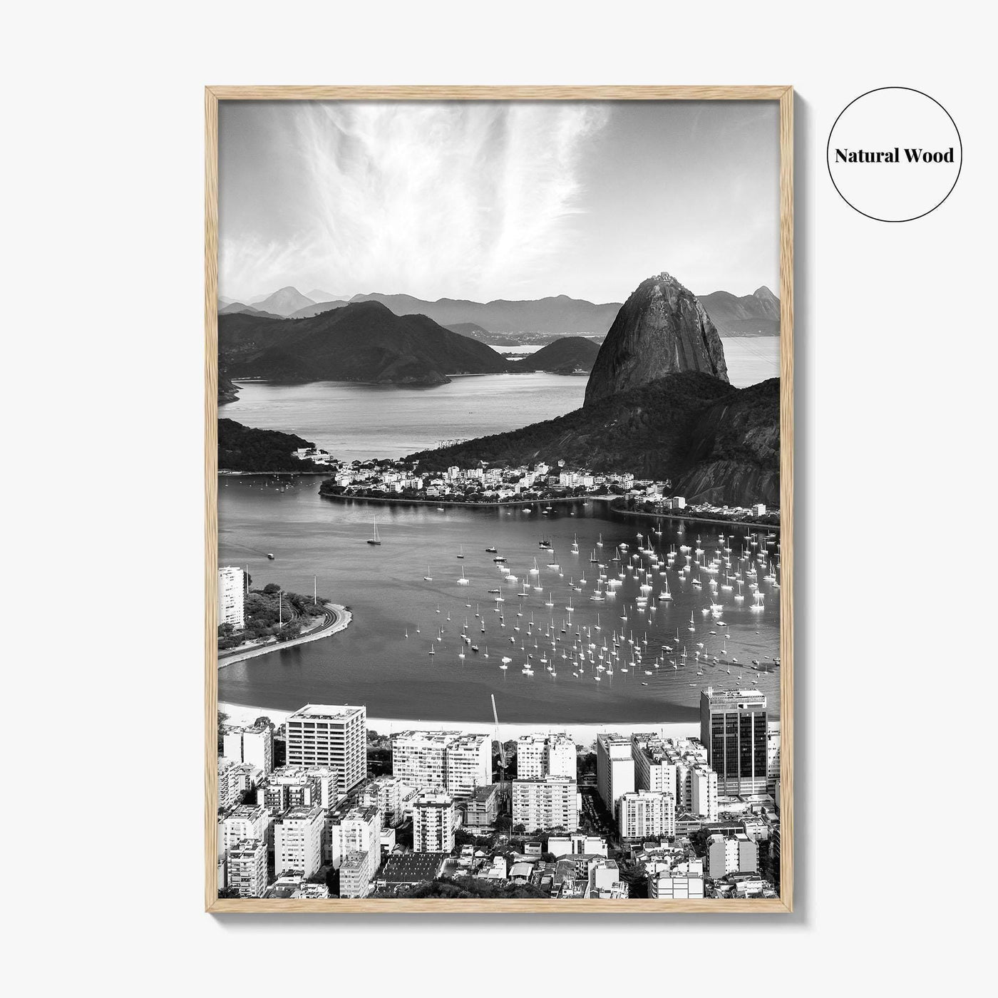 Rio de Janeiro Skyline Black and White Fine Art Photo Print, Brazil Poster