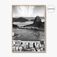 Rio de Janeiro Skyline Black and White Fine Art Photo Print, Brazil Poster
