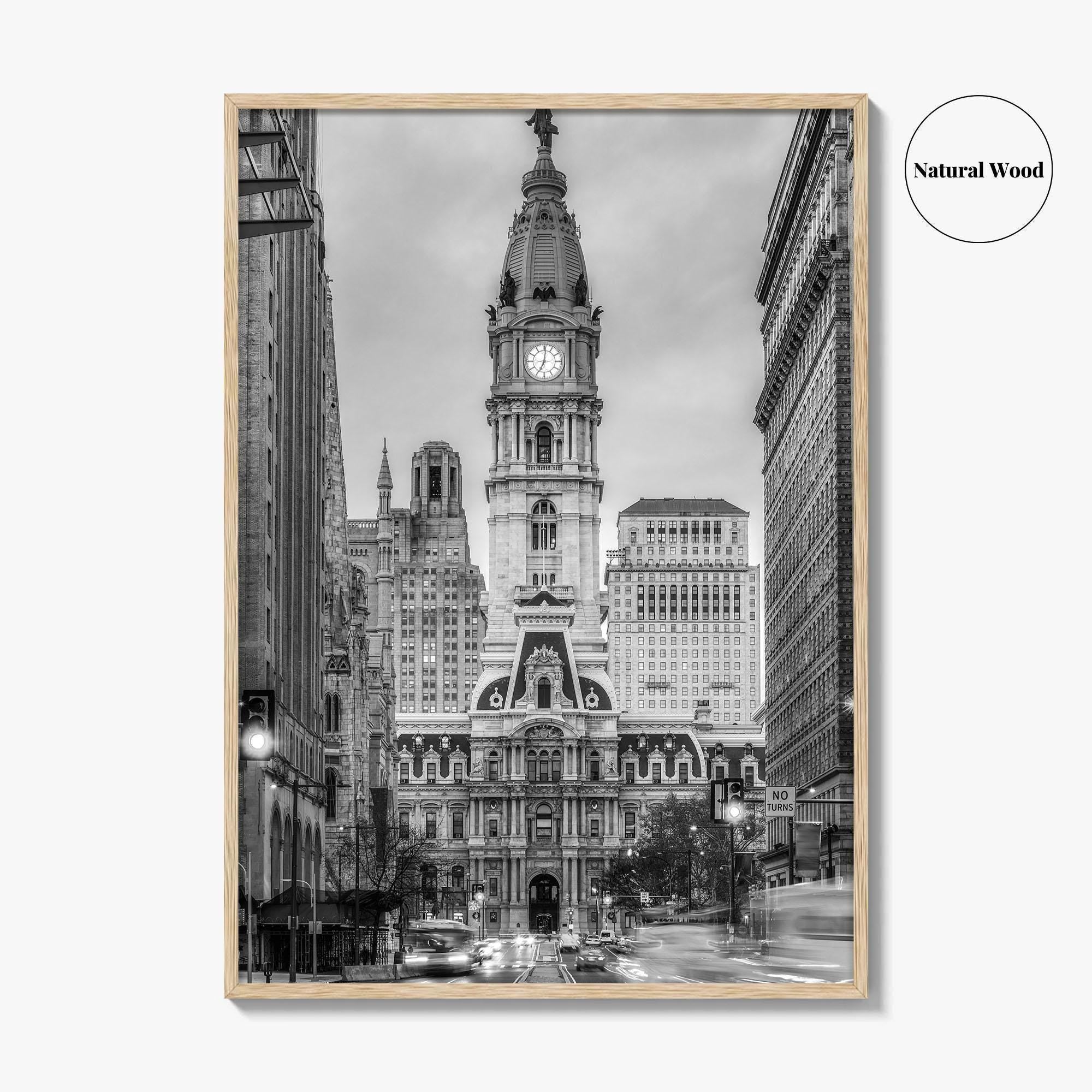 Philadelphia Black and White Fine Art Photo Print, City Hall, Philly, Pennsylvania Poster