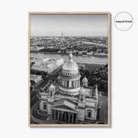 Saint Petersburg Black and White Fine Art Photo Print, St Isaacs Cathedral Russia Poster