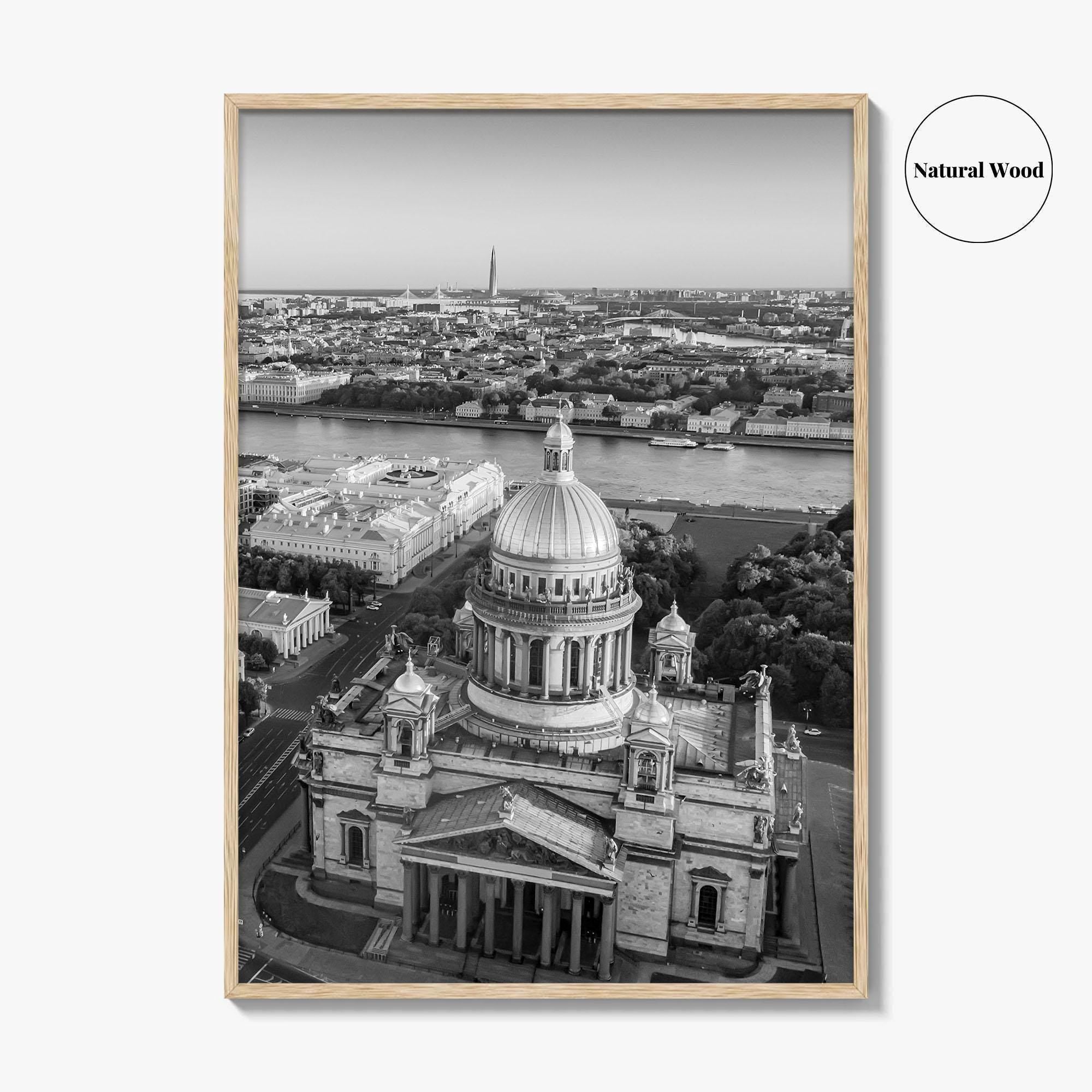 Saint Petersburg Black and White Fine Art Photo Print, St Isaacs Cathedral Russia Poster