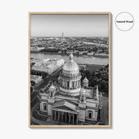 Saint Petersburg Black and White Fine Art Photo Print, St Isaacs Cathedral Russia Poster
