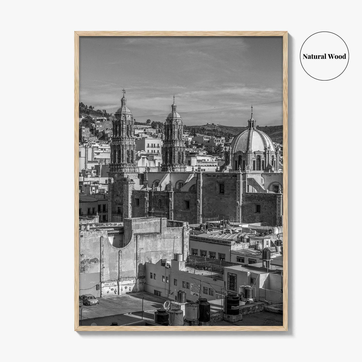 Zacatecas Black and White Fine Art Photo Print, Zacatecas City Mexico Wall Poster