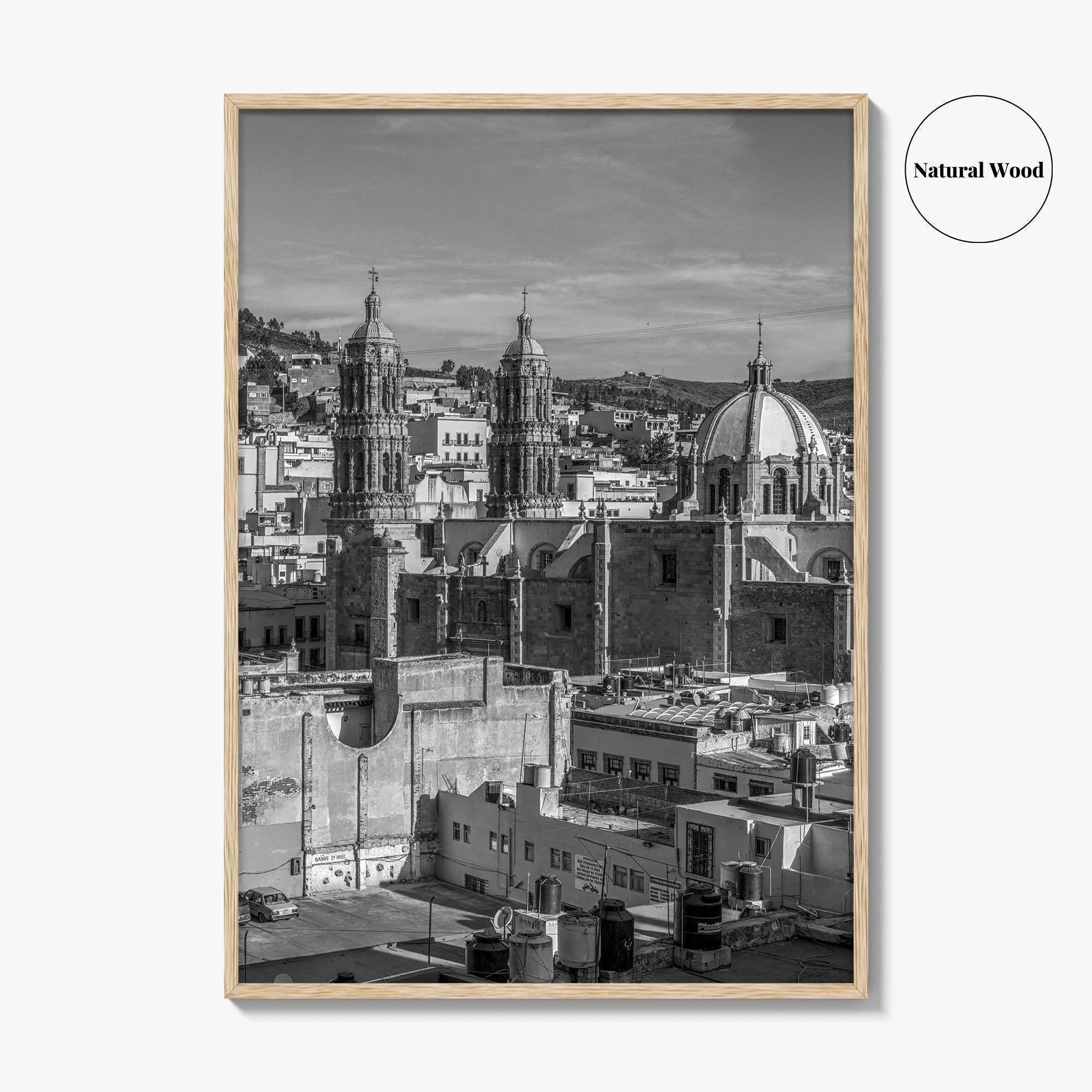 Zacatecas Black and White Fine Art Photo Print, Zacatecas City Mexico Wall Poster