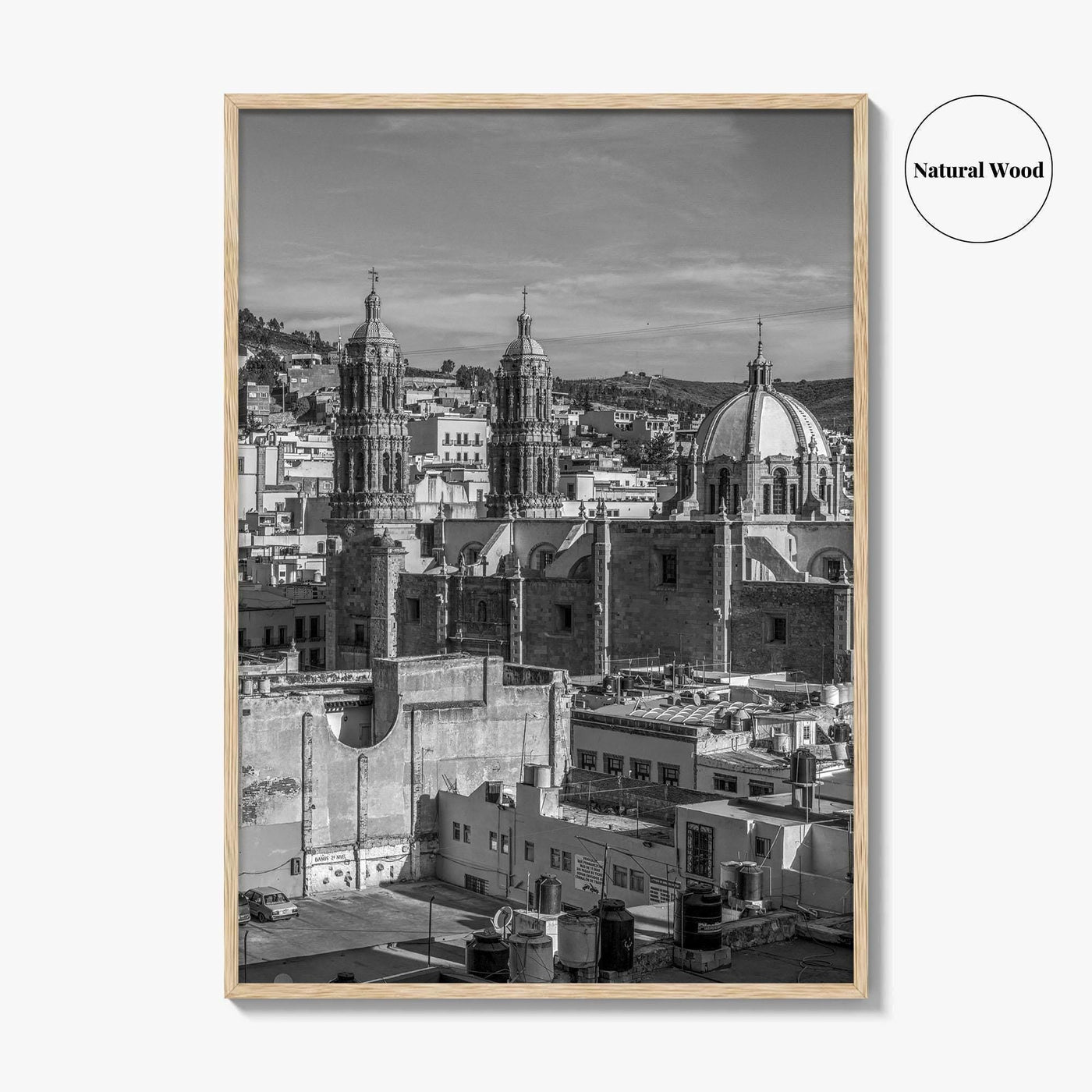 Zacatecas Black and White Fine Art Photo Print, Zacatecas City Mexico Wall Poster