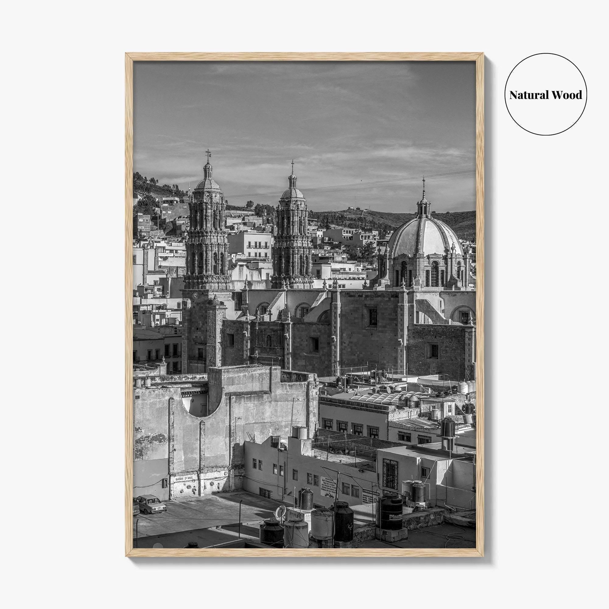 Zacatecas Black and White Fine Art Photo Print, Zacatecas City Mexico Wall Poster