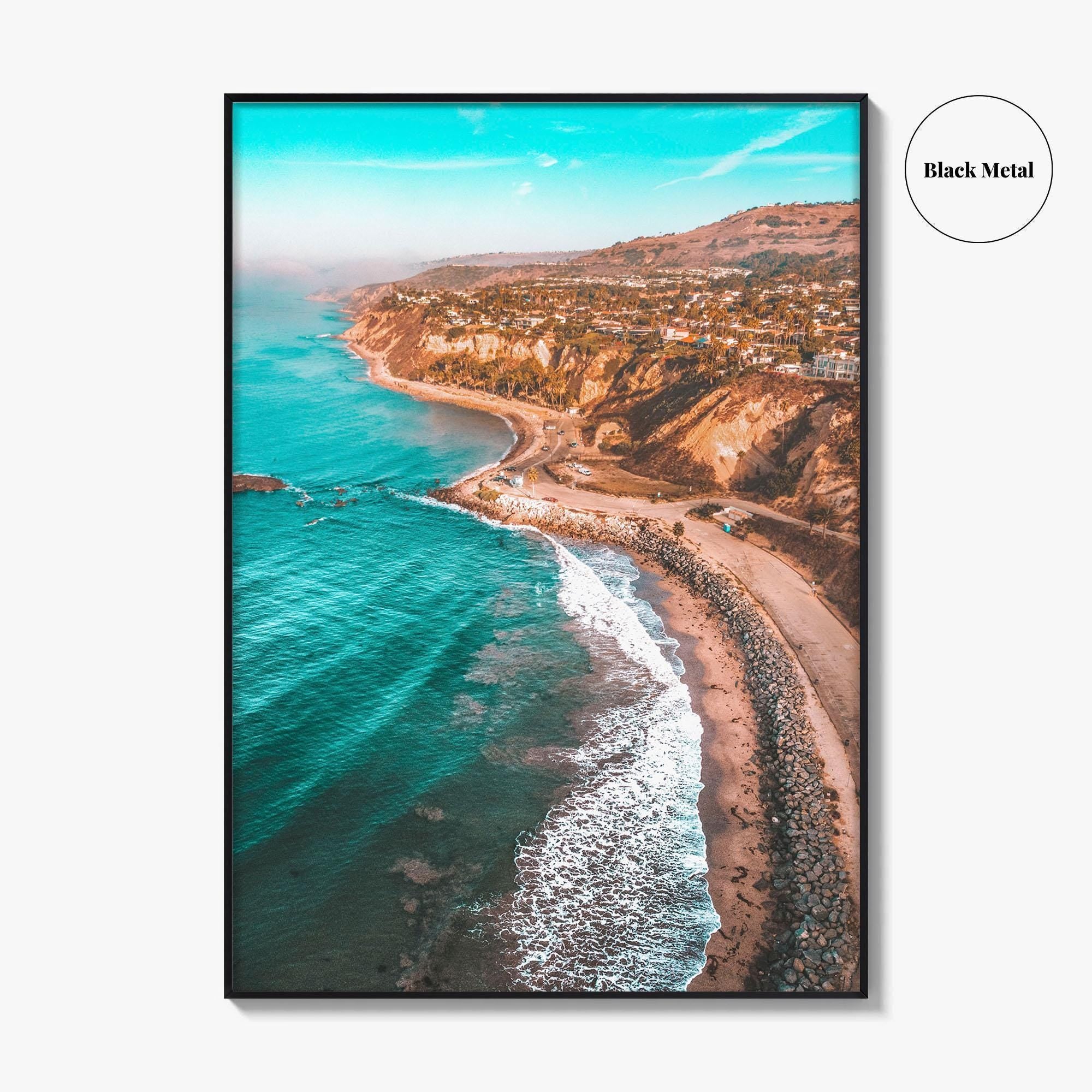 Southern California Blue Fine Art Photo Print, Aerial SoCal Coast, USA Poster