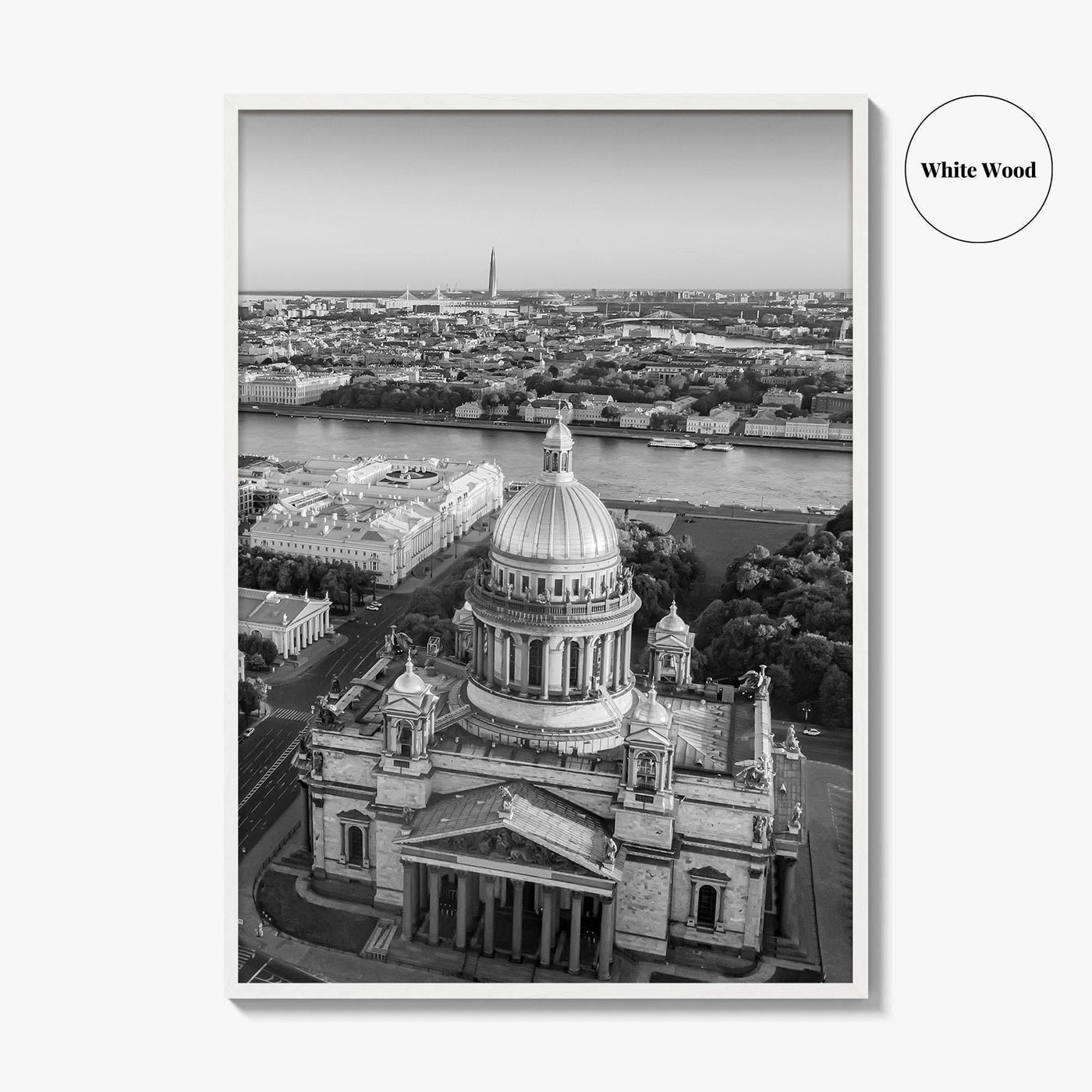 Saint Petersburg Black and White Fine Art Photo Print, St Isaacs Cathedral Russia Poster