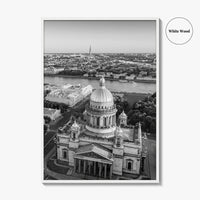 Saint Petersburg Black and White Fine Art Photo Print, St Isaacs Cathedral Russia Poster