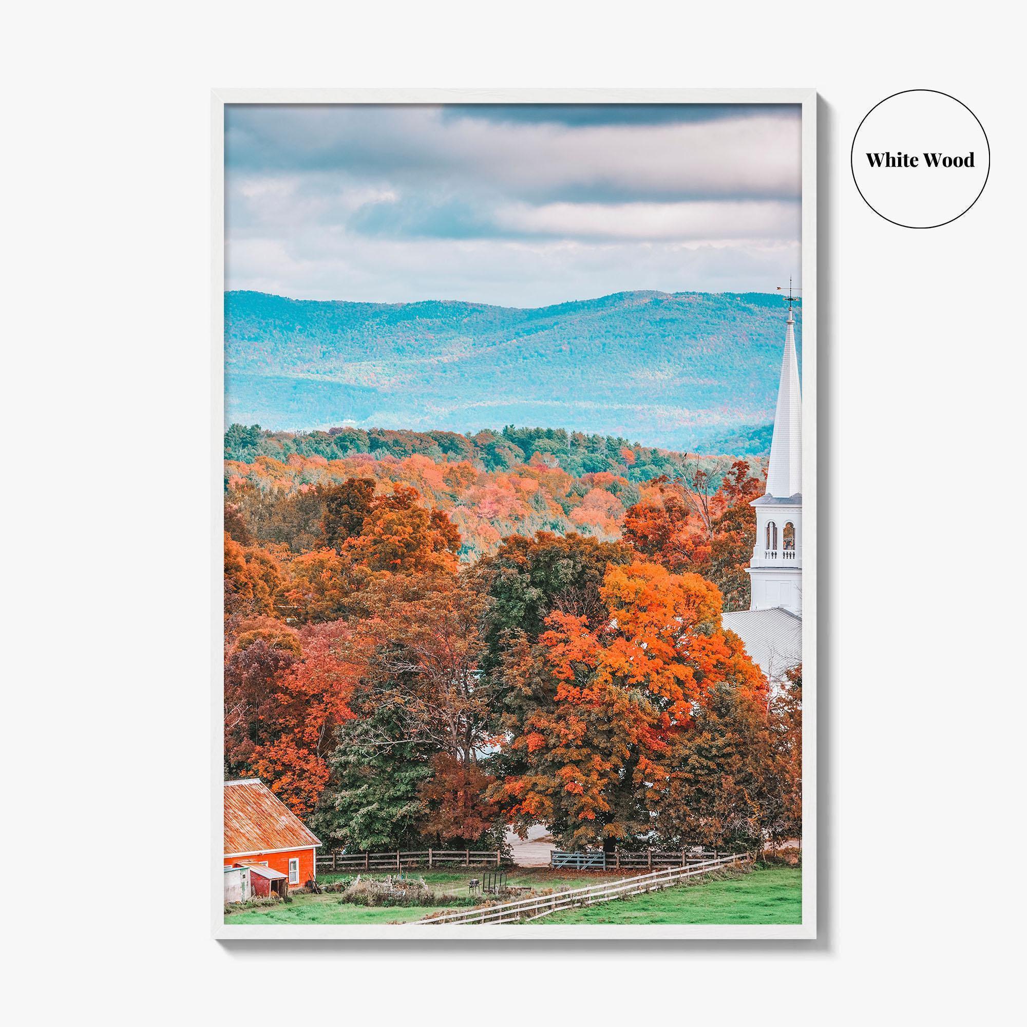 Peacham Vermont Fine Art Photo Print, USA, New England, Autumn Rural Landscape Poster