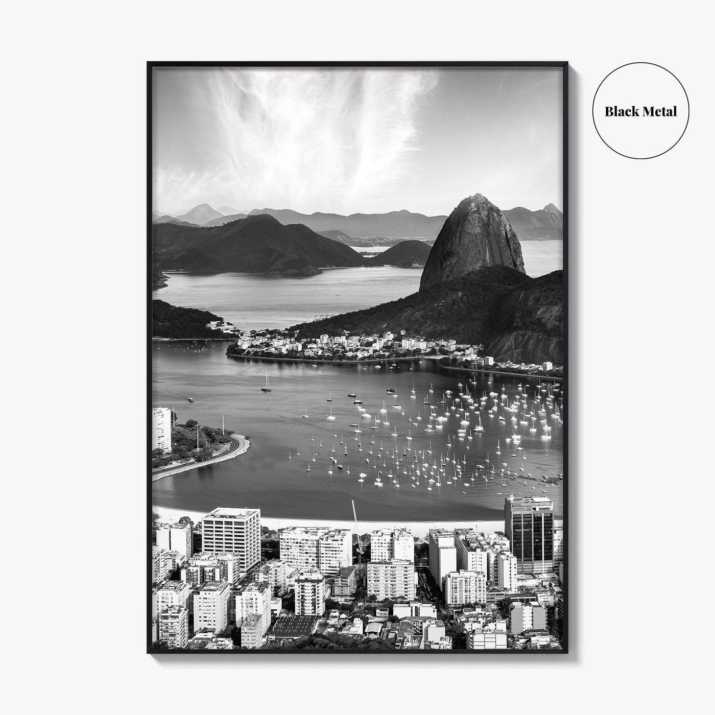 Rio de Janeiro Skyline Black and White Fine Art Photo Print, Brazil Poster