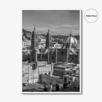 Zacatecas Black and White Fine Art Photo Print, Zacatecas City Mexico Wall Poster