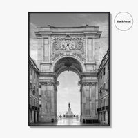 Lisbon Black and White Fine Art Photo Print, Praca do Comercio Poster, Portugal