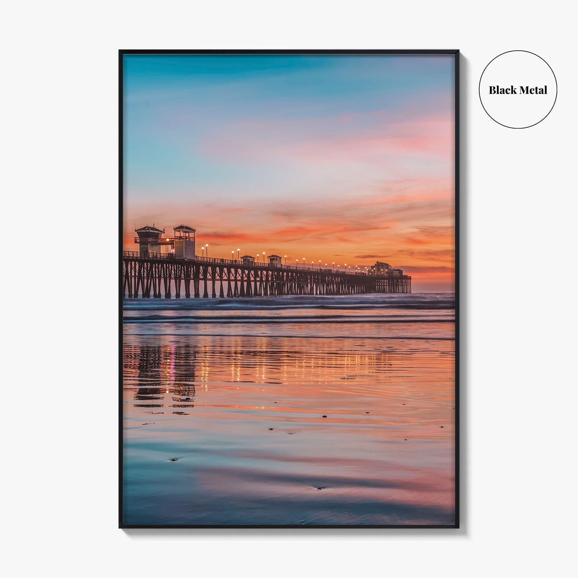 Oceanside Fine Art Photo Print, Pier Beach, San Diego California USA Wall Poster