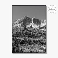Utah Black and White Fine Art Photo Print, Snowbasin Panorama, Wasatch Range, Ogden Poster