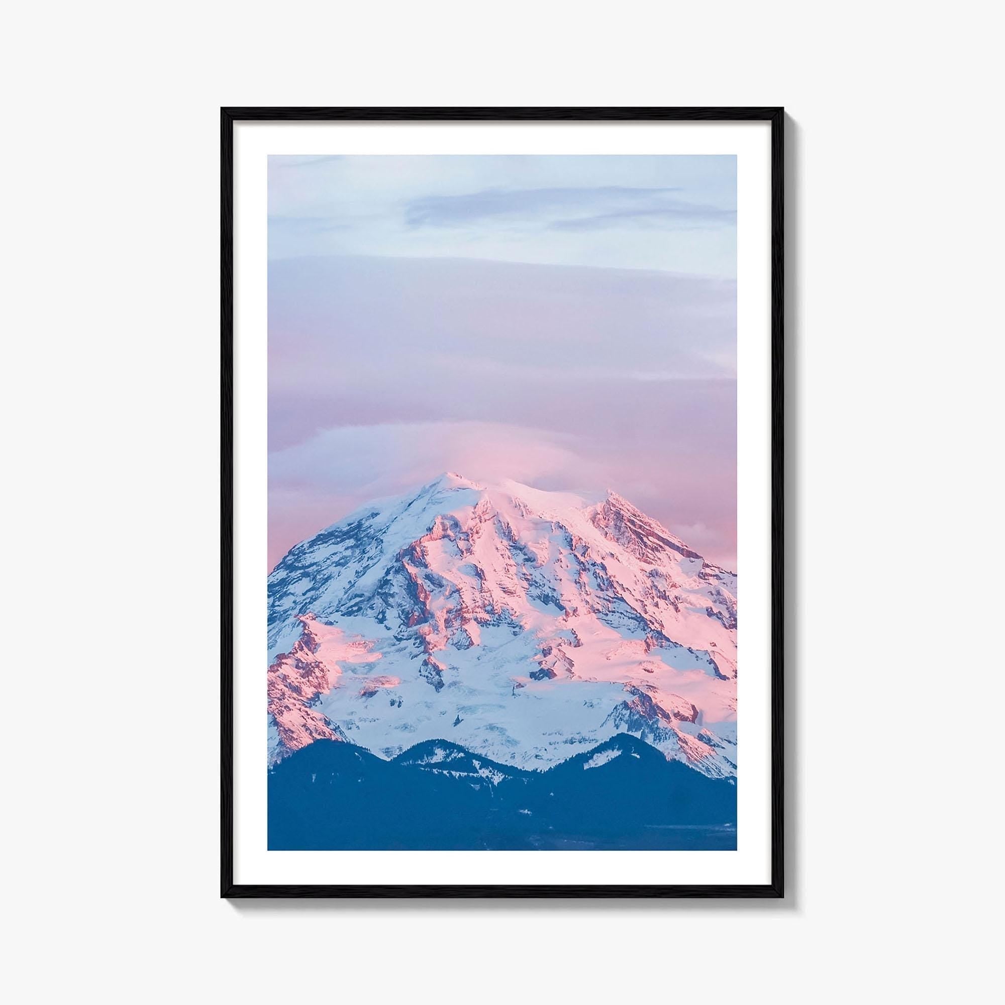Mount Rainier Pink Fine Art Photo Print, Washington State Poster, Cascade Range USA