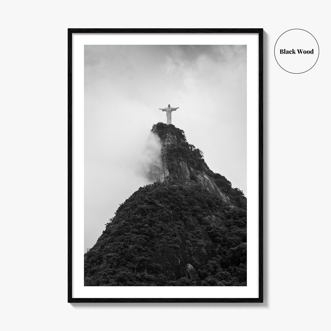 Rio de Janeiro Black and White Fine Art Photo Print, Christ the Redeemer Brazil Poster