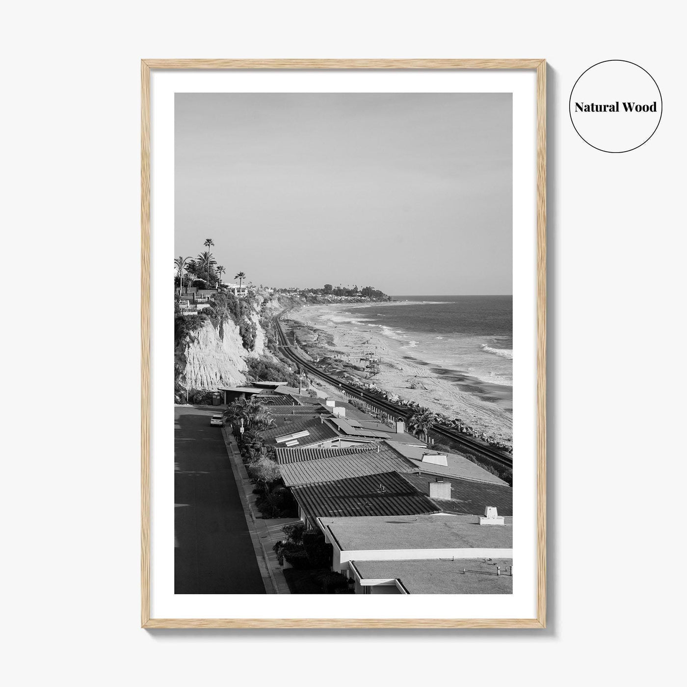 San Clemente Black and White Fine Art Photo Print, Orange County California Beach Poster