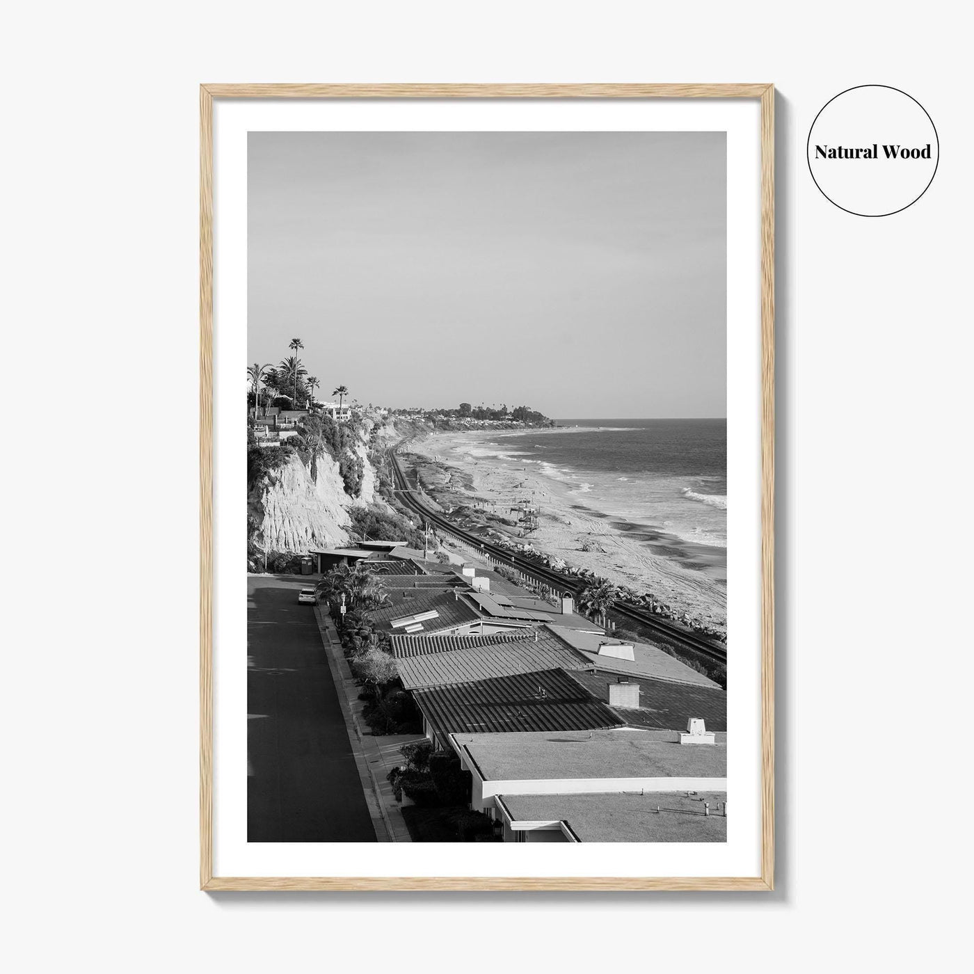 San Clemente Black and White Fine Art Photo Print, Orange County California Beach Poster