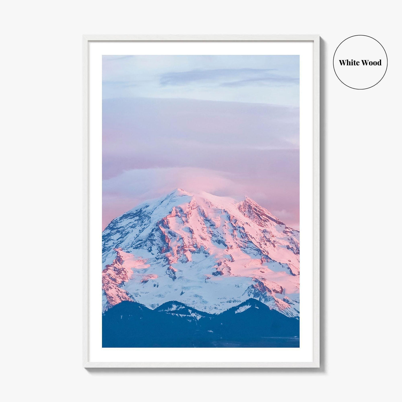Mount Rainier Pink Fine Art Photo Print, Washington State Poster, Cascade Range USA