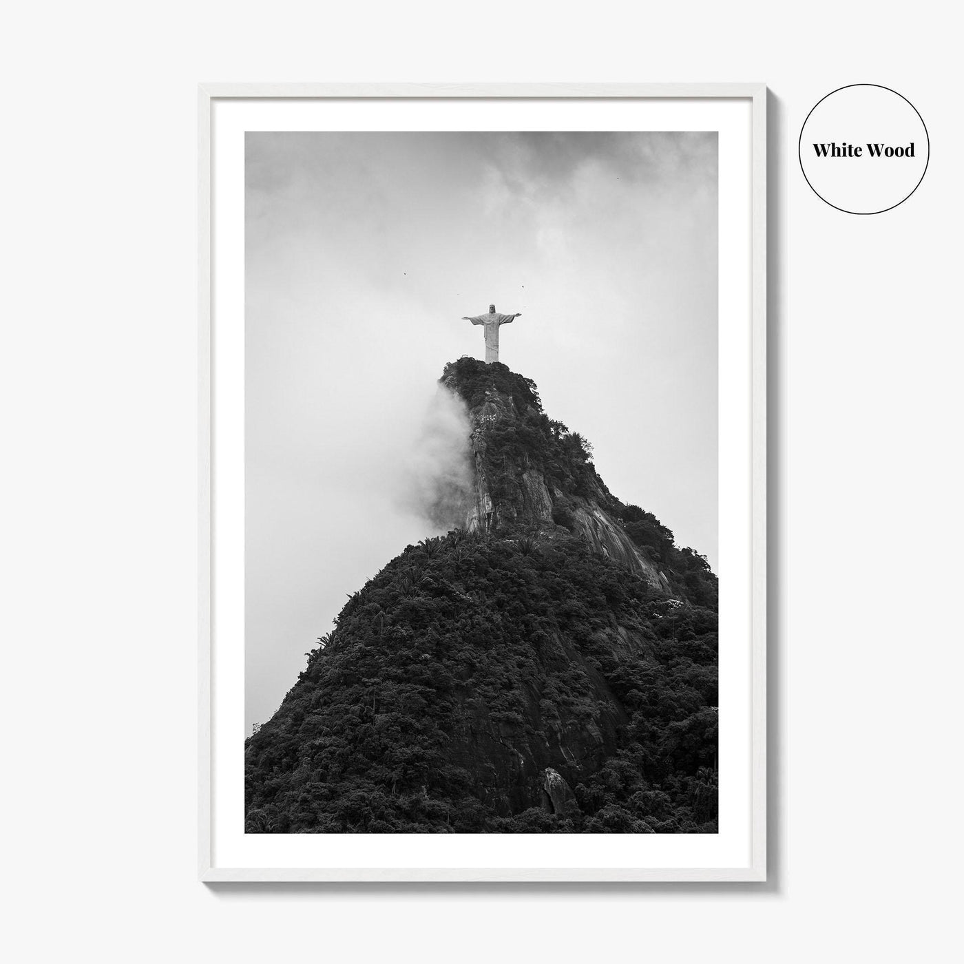 Rio de Janeiro Black and White Fine Art Photo Print, Christ the Redeemer Brazil Poster