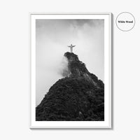 Rio de Janeiro Black and White Fine Art Photo Print, Christ the Redeemer Brazil Poster