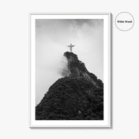 Rio de Janeiro Black and White Fine Art Photo Print, Christ the Redeemer Brazil Poster