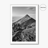 Guatemala Black and White Fine Art Photo Print, Fuego Volcano, Central America Poster