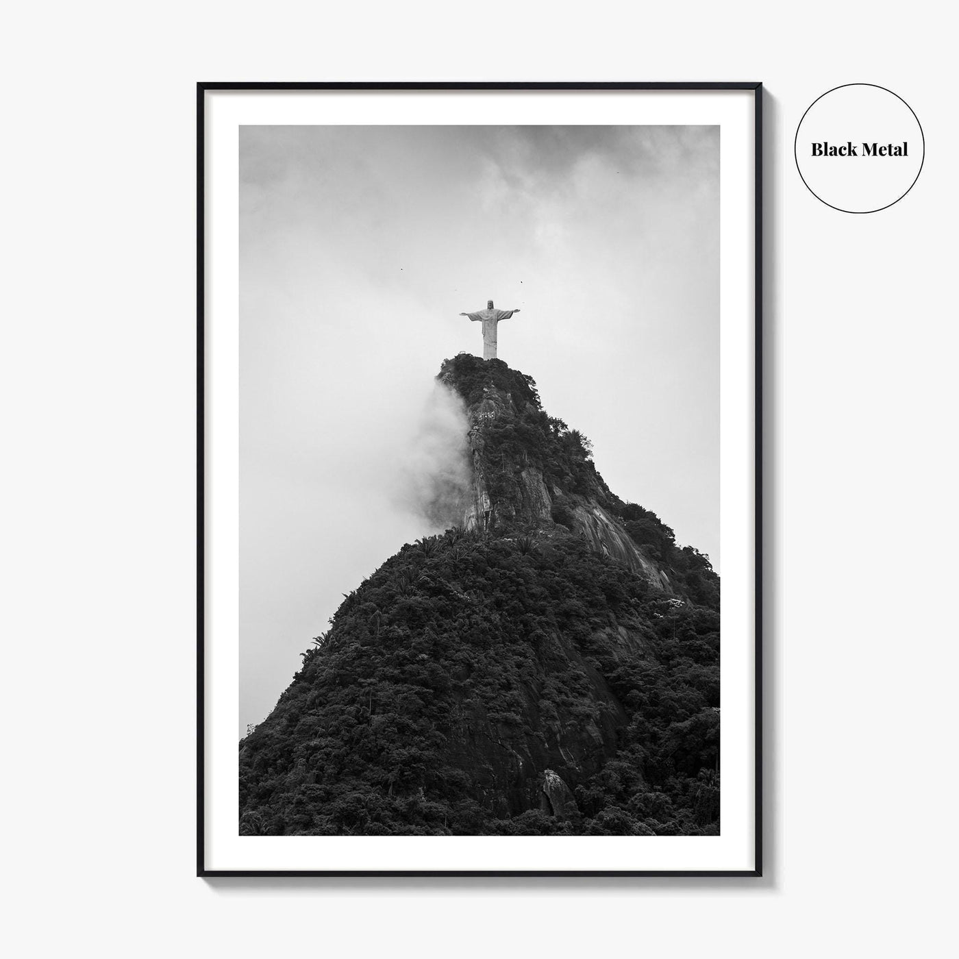 Rio de Janeiro Black and White Fine Art Photo Print, Christ the Redeemer Brazil Poster