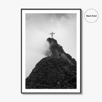Rio de Janeiro Black and White Fine Art Photo Print, Christ the Redeemer Brazil Poster