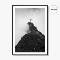 Rio de Janeiro Black and White Fine Art Photo Print, Christ the Redeemer Brazil Poster