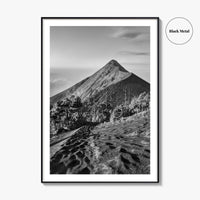 Guatemala Black and White Fine Art Photo Print, Fuego Volcano, Central America Poster