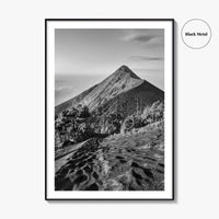 Guatemala Black and White Fine Art Photo Print, Fuego Volcano, Central America Poster