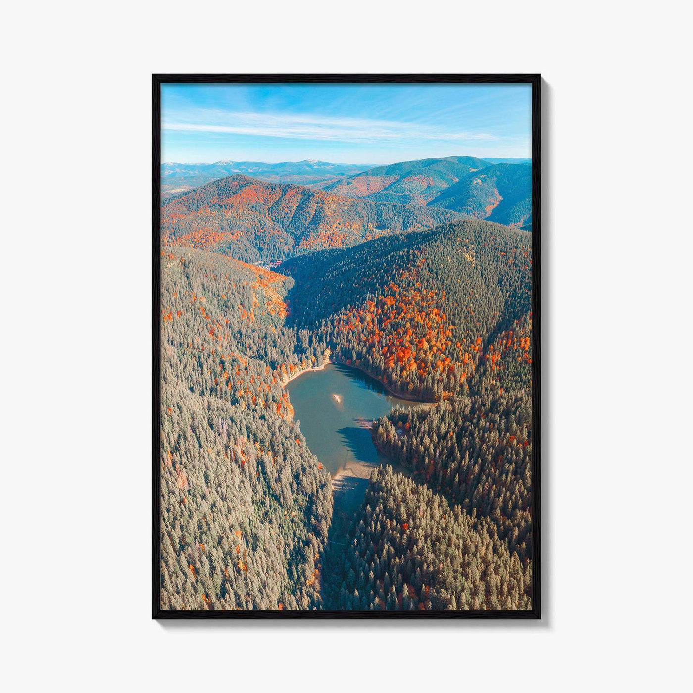 Synevyr Lake Fine Art Photo Print, Carpathian Mountains, Ukraine Wall Decor Poster, Aerial Landscape