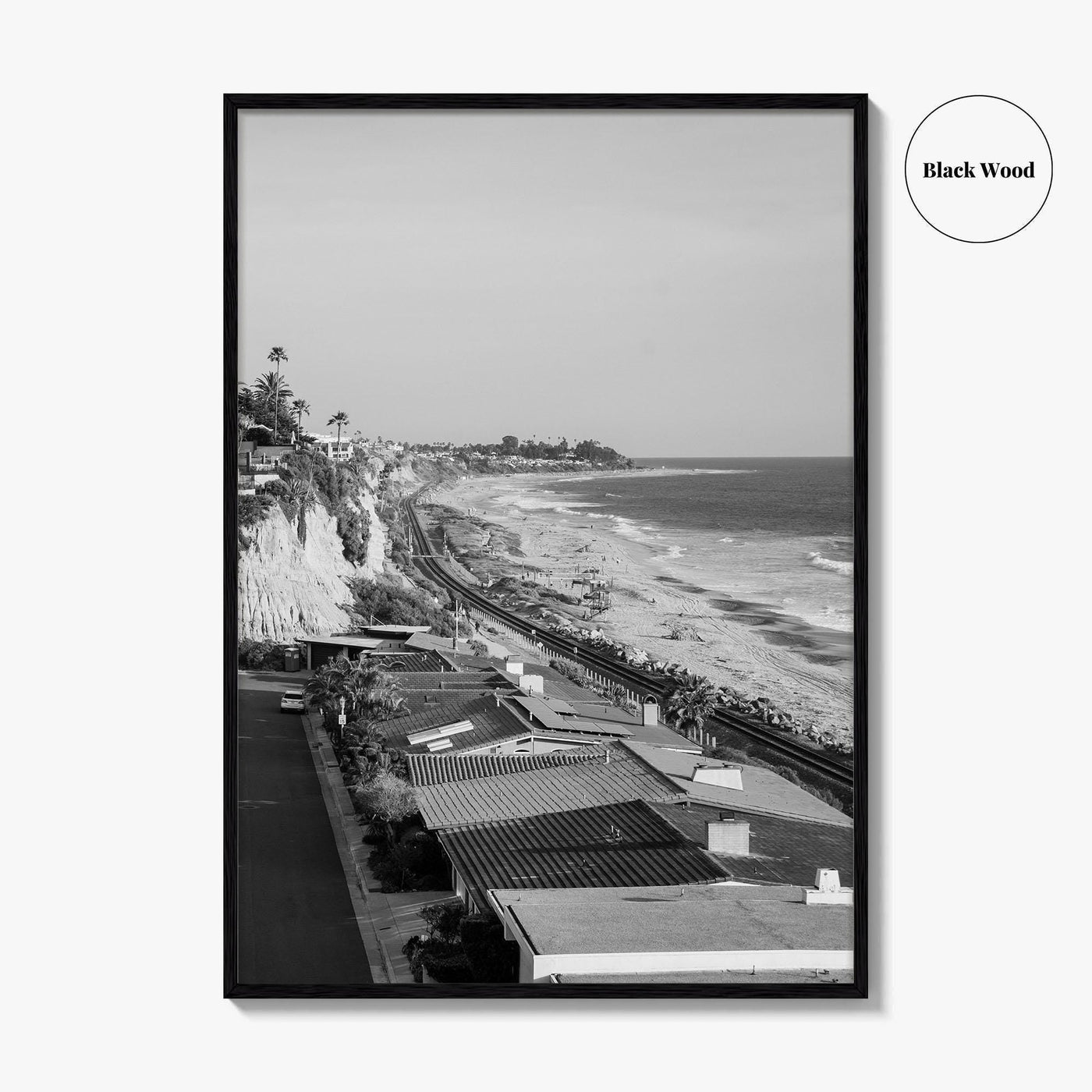 San Clemente Black and White Fine Art Photo Print, Orange County California Beach Poster