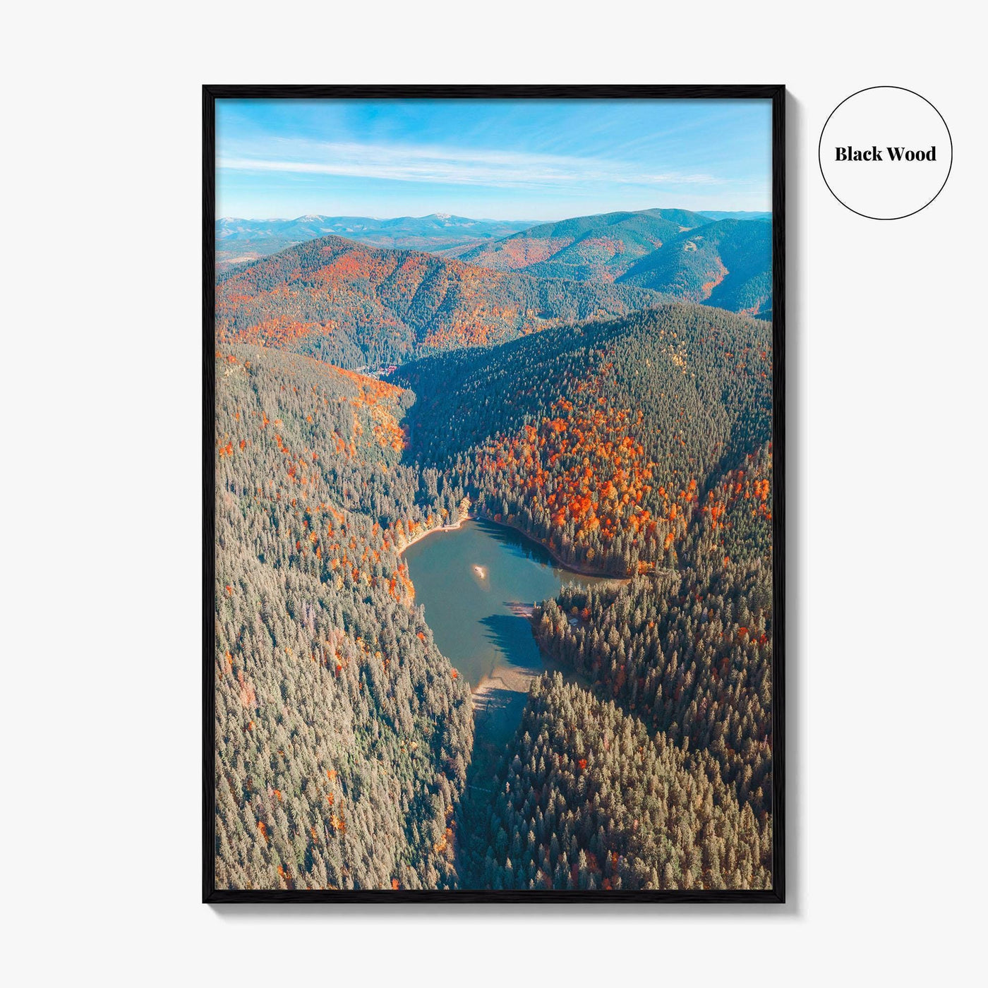 Synevyr Lake Fine Art Photo Print, Carpathian Mountains, Ukraine Wall Decor Poster, Aerial Landscape