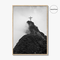 Rio de Janeiro Black and White Fine Art Photo Print, Christ the Redeemer Brazil Poster