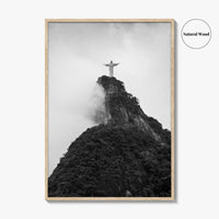 Rio de Janeiro Black and White Fine Art Photo Print, Christ the Redeemer Brazil Poster
