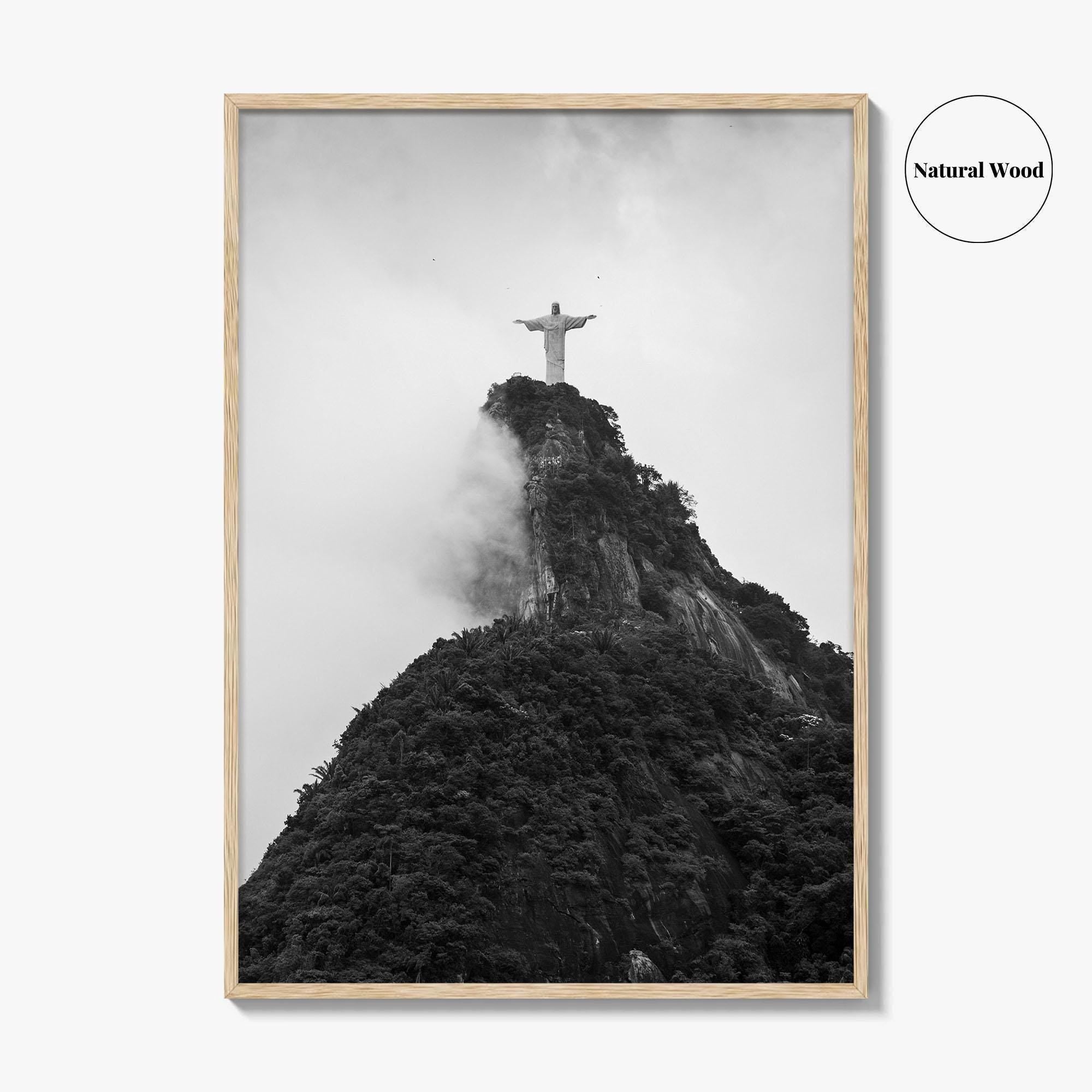 Rio de Janeiro Black and White Fine Art Photo Print, Christ the Redeemer Brazil Poster