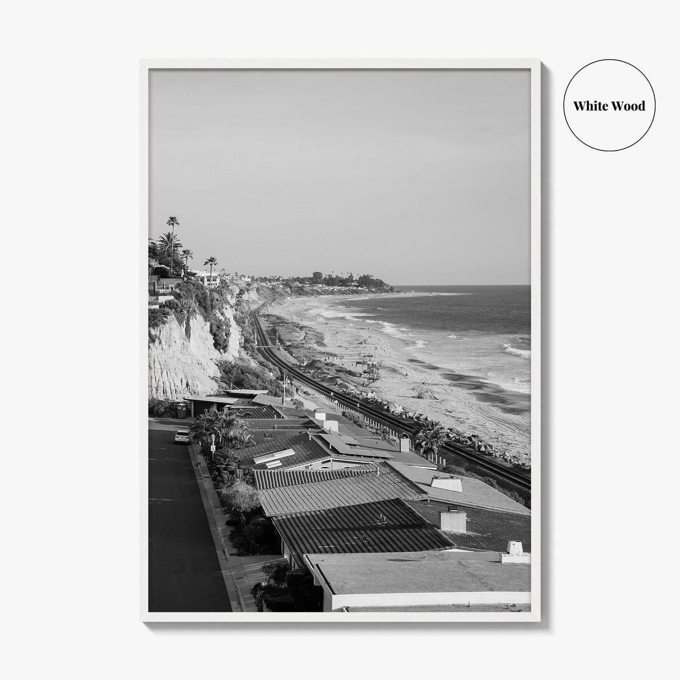 San Clemente Black and White Fine Art Photo Print, Orange County California Beach Poster