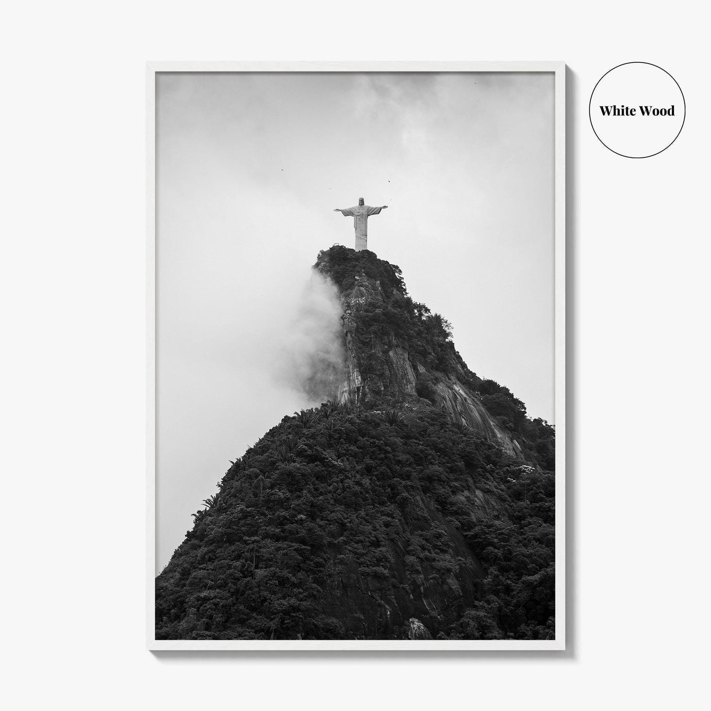 Rio de Janeiro Black and White Fine Art Photo Print, Christ the Redeemer Brazil Poster