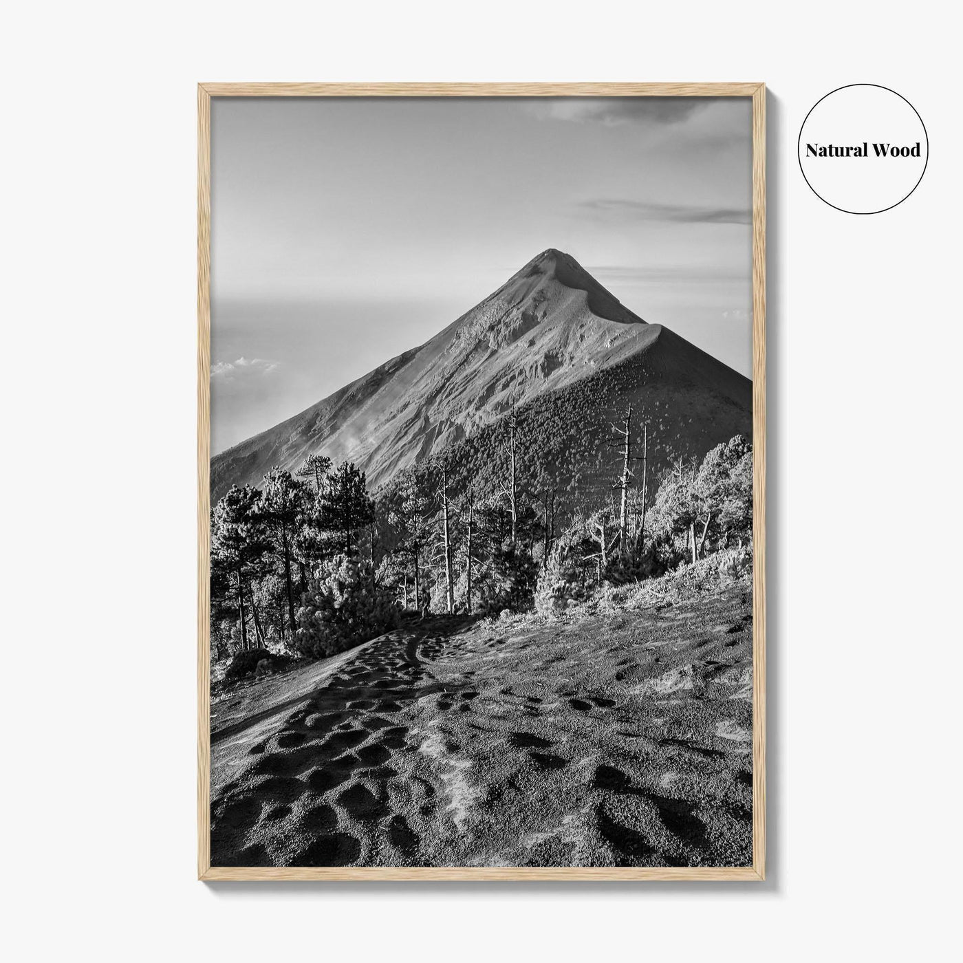 Guatemala Black and White Fine Art Photo Print, Fuego Volcano, Central America Poster