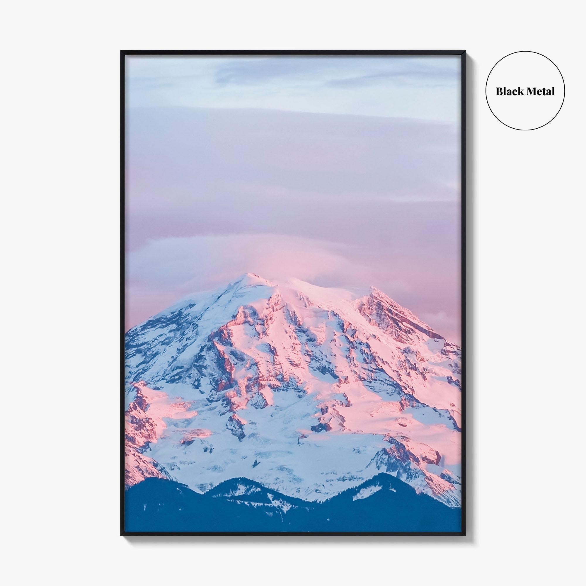 Mount Rainier Pink Fine Art Photo Print, Washington State Poster, Cascade Range USA