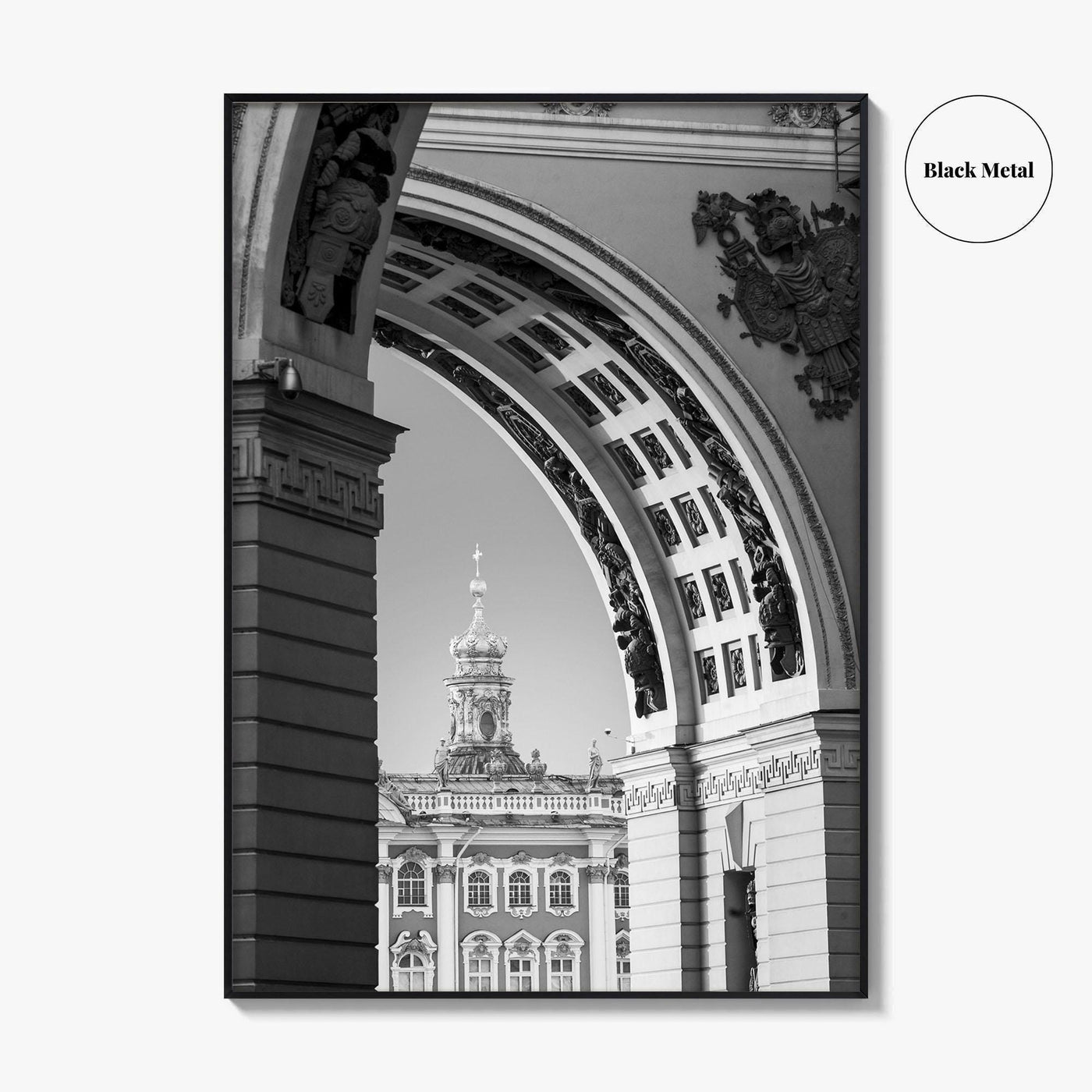 St Petersburg Black and White Fine Art Photo Print, Hermitage Museum, Russia Poster