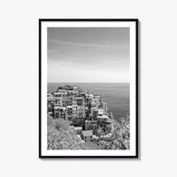 Cinque Terre Black and White Fine Art Photo Print, Manarola, Liguria Italy, Wall Poster