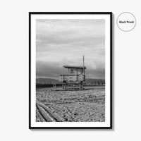 El Segundo Black and White Fine Art Photo Print, California Lifeguard Poster