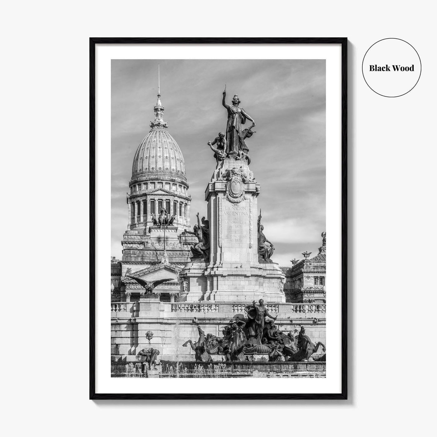 Buenos Aires Black and White Fine Art Photo Print, Argentine Congress, Argentina Poster